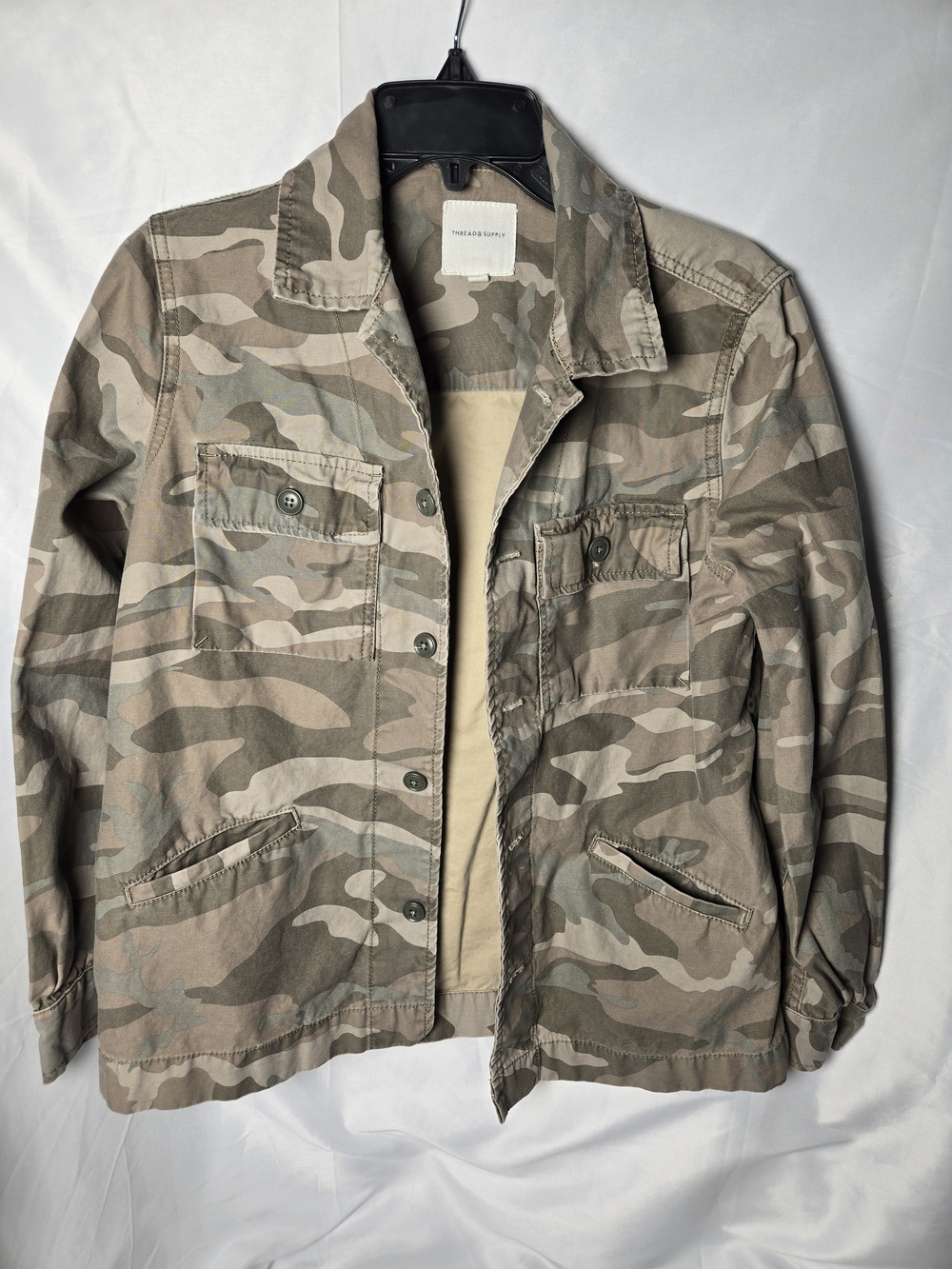 Thread & Supply Camo Field Jacket in Beige and Olive